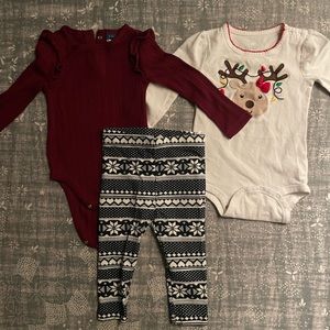 12-18 Bundle of 2 snap shirts and 1 printed pants